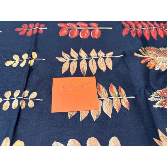 Nancy Crow For John Kaldor Autumn Leaf Print Fabric 19" x 44" Cotton Black & Fal - Picture 4 of 5